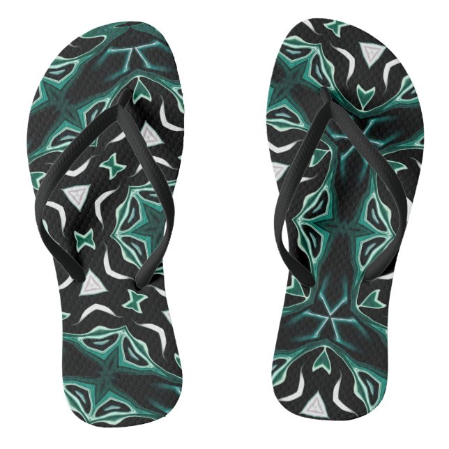 Chanclas El calidoscopio de patrón oscuro de la etnia afric (Plantilla)