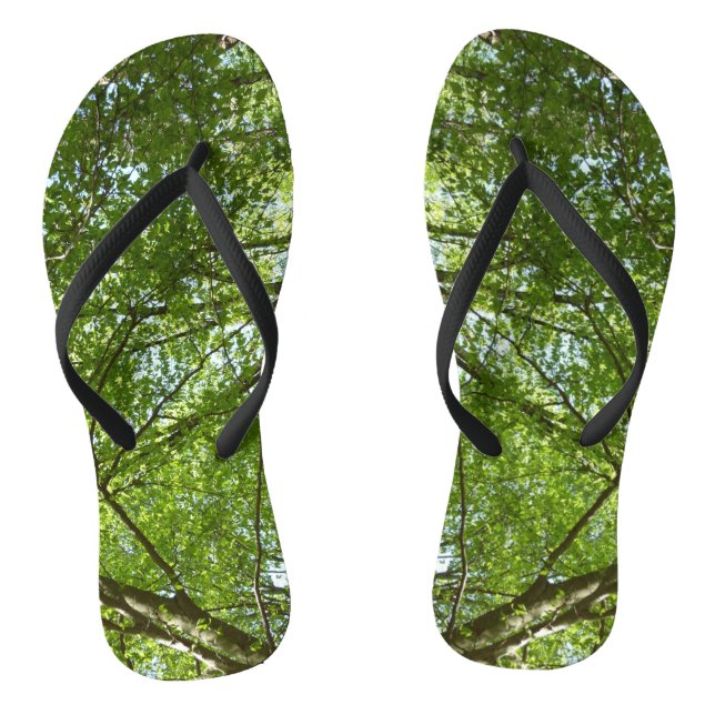 Chanclas El dosel de la primavera deja la naturaleza verde (Plantilla)