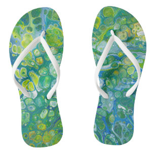 Chanclas El mar burbujea los flips-flopes abstractos del