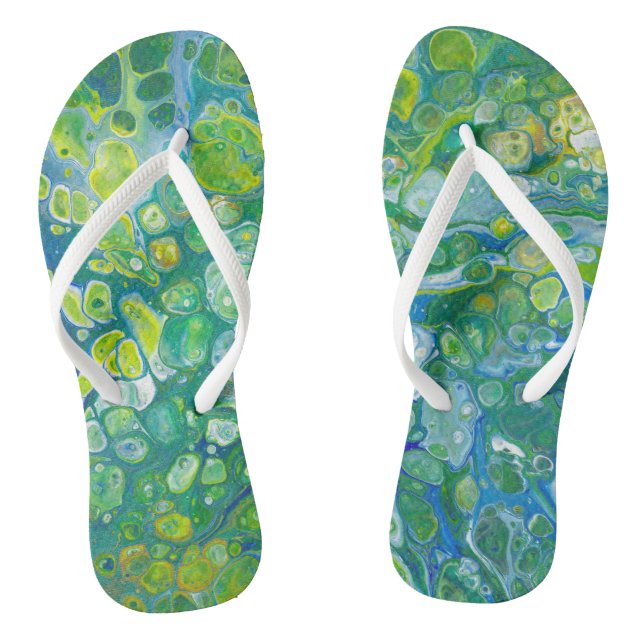 Chanclas El mar burbujea los flips-flopes abstractos del | (Plantilla)