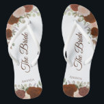 Chanclas El Naranja oxidado Boho Rosas otoñales El Boda de<br><div class="desc">Baile la noche con estos hermosos chanclos bodas. Diseñadas para la novia, presentan un diseño rústico y elegante con rosas acuáticos pintados a mano y follaje de jardín de otoño en tonos naranja de óxido, terracota, melocotón de coral y madera quemada. Hermosa manera de mantenerse elegante y apropiado mientras se...</div>