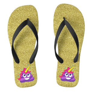 Chanclas El oro chispea los flips-flopes púrpuras del