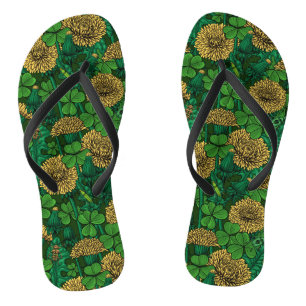 Chanclas El prado en verde y amarillo