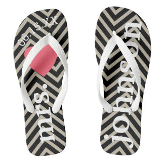 Chanclas El Sr. y la Sra. Luna de miel personalizada con co