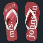 Chanclas El Sr. y la Sra. Luna de miel personalizada con co<br><div class="desc">Un diseño perfecto para una boda en la playa o para la luna de miel. Cambie la Sra. al Sr. para hacer un par de coordinación.</div>