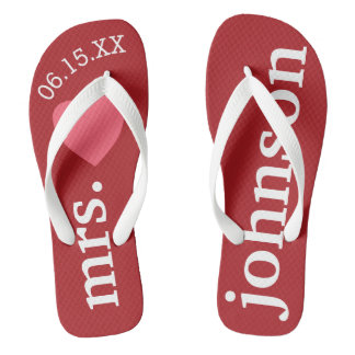 Chanclas El Sr. y la Sra. Luna de miel personalizada con co