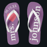 Chanclas El Sr. y la Sra. Luna de miel personalizada con co<br><div class="desc">Un diseño perfecto para una boda en la playa o para la luna de miel. Cambie la Sra. al Sr. para hacer un par de coordinación.</div>