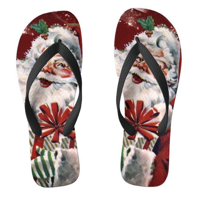 Chanclas El viejo Santa Claus con muchos regalos (Plantilla)