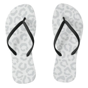 Chanclas Elegante animal de leopardo gris blanco