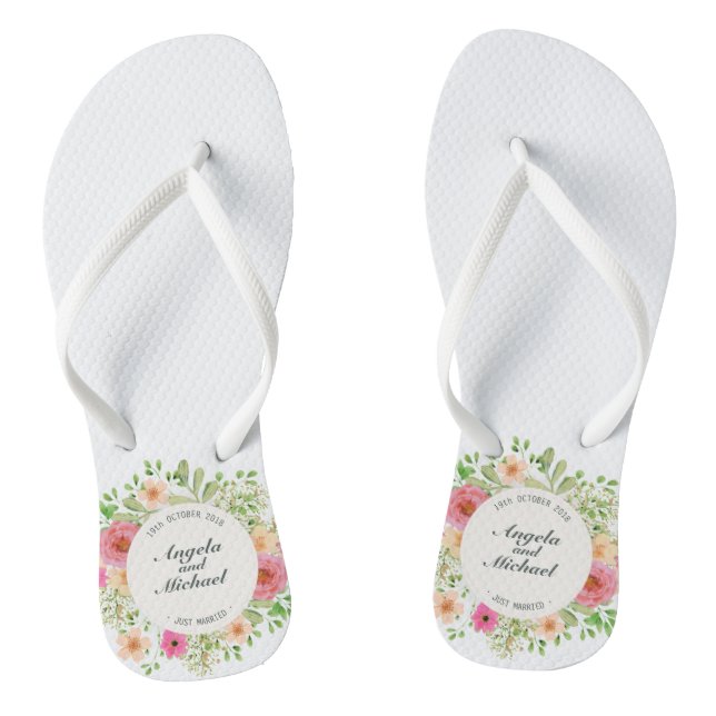 Chanclas Elegante apenas casado casando flips-flopes (Plantilla)