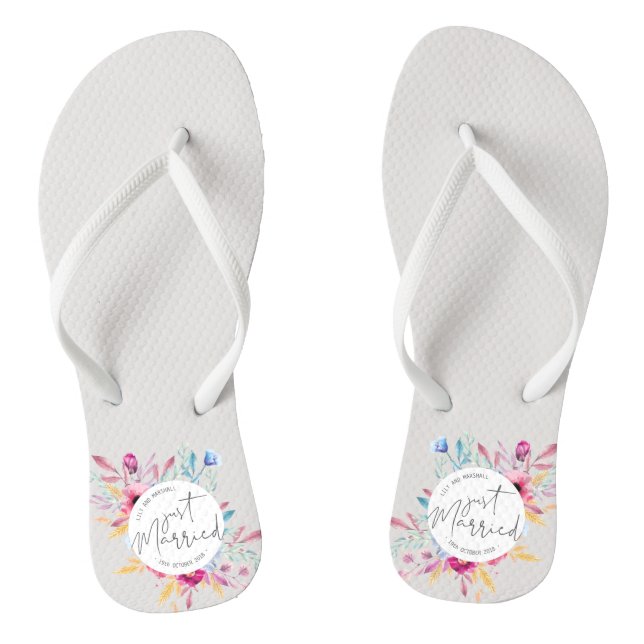 Chanclas Elegante Boda recién casado | Flip Flops (Plantilla)