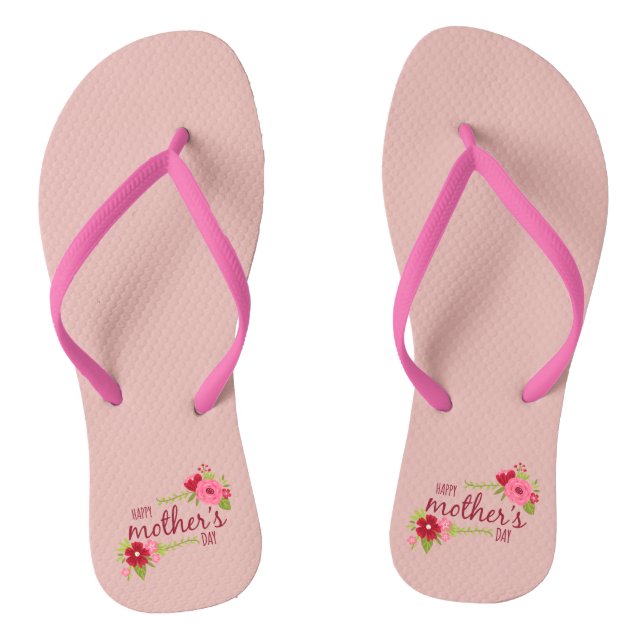 Chanclas Elegante Floral feliz Día de la Madre | Flip Flops (Plantilla)