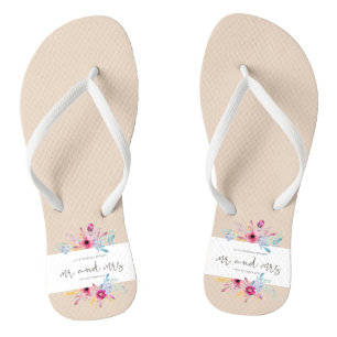 Chanclas Elegante floral Sr. y Sra. Boda  Flip Flops