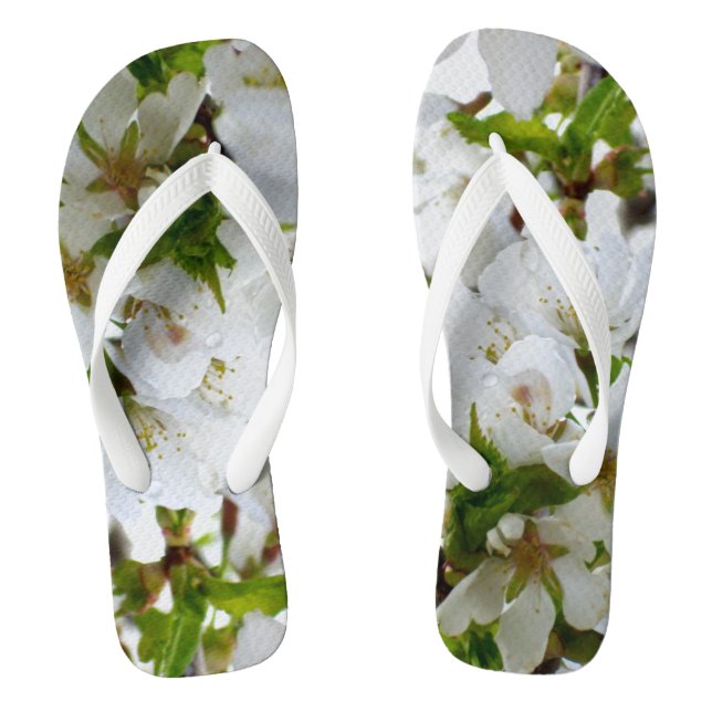 Chanclas Elegante foto de flor floral blanca (Plantilla)
