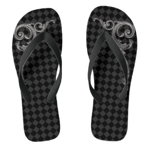 Chanclas Elegante Gótico Swirl Diseño Flip Flops