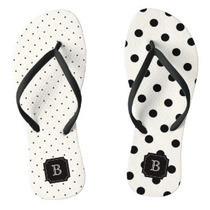 Chanclas Elegante Moda moderna Polka negra puntos mezclar m