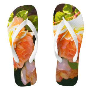 Chanclas Elegante naranja clásico rosas de melocotón floral
