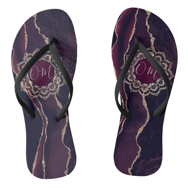 Chanclas Elegante OM Mandala en Agate (Plantilla)