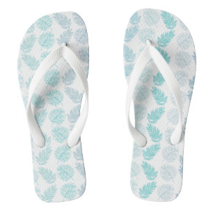 Chanclas Elegante patrón de hojas tropicales botánicas de v