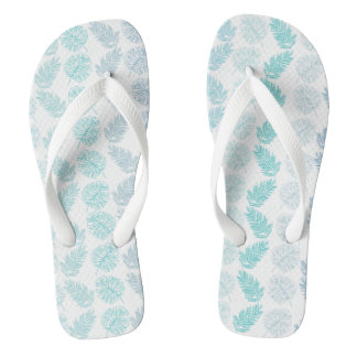 Chanclas Elegante patrón de hojas tropicales botánicas de v