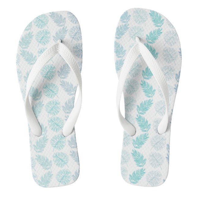Chanclas Elegante patrón de hojas tropicales botánicas de v (Plantilla)