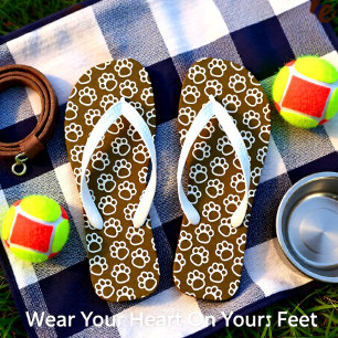 Chanclas Elegante Perro pasta marrón