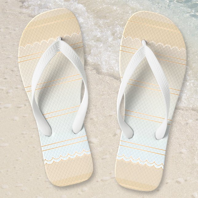 Chanclas Elegante playa de arena (Elegant striped flip flops in soft pastel sandy beach colors)