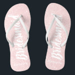 Chanclas Elegante purpurina rosa de  de bonito dama de hono<br><div class="desc">Diseño de la dama de honor rosa purpurina de oro.</div>
