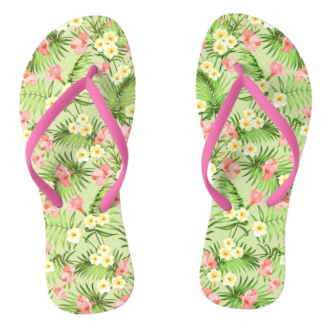 Chanclas Elegante Rosa floral moderno Flip Flops (Plantilla)