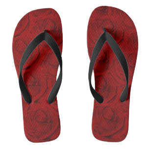 Chanclas Elegante Roses Rojos Pintados Tradicionales