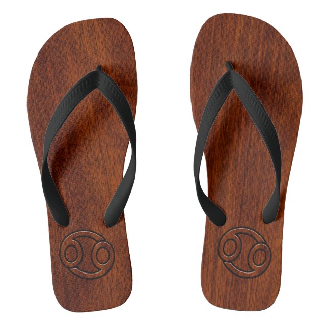 Chanclas Elegante Rótulo de cáncer en decoración caoba (Plantilla)