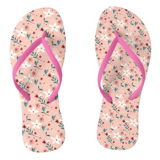 Chanclas Elegante verano lindo froral rosa (Plantilla)