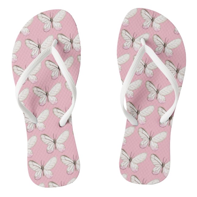 Chanclas Elegantes mariposas rosadas Patrón Flip Flops (Plantilla)