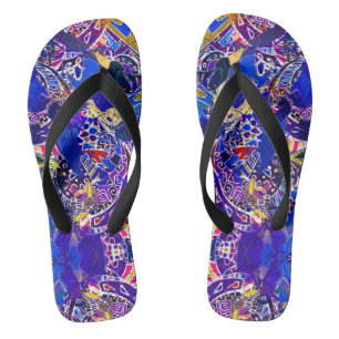 Chanclas Elementos abstractos de color azul puro lanzar alm
