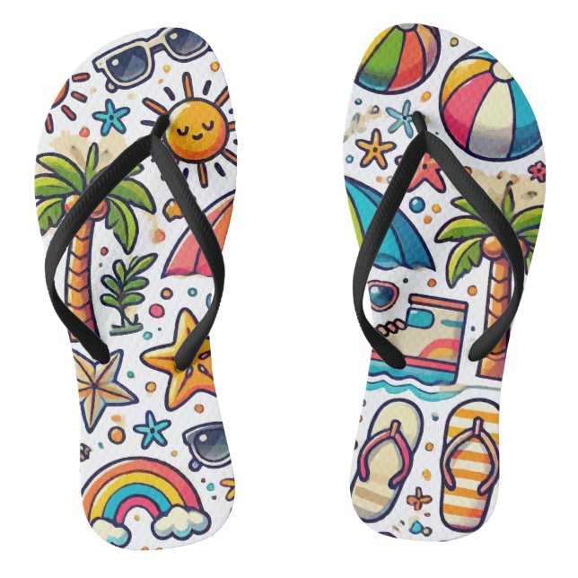 Chanclas Elementos de Beach Fun Vibes (Plantilla)