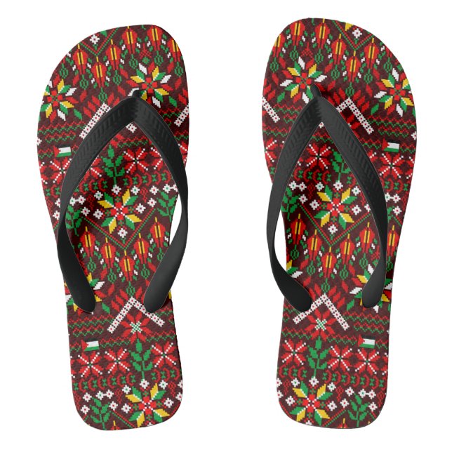 Chanclas Embrodería tradicional de Palestina Tatreez (Plantilla)