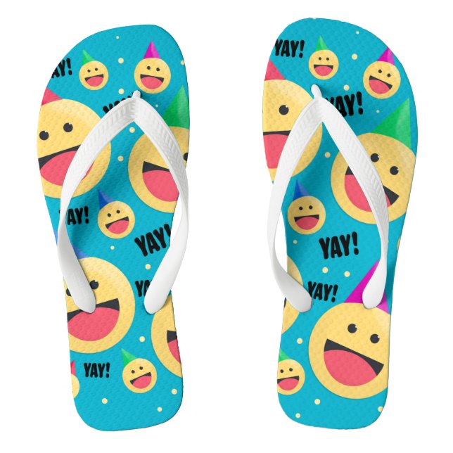 Chanclas Emocionadas Emojis felices de YAY en calcetines de (Plantilla)