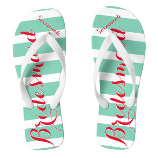 Chanclas Empleada doméstica de honor rojo y menta