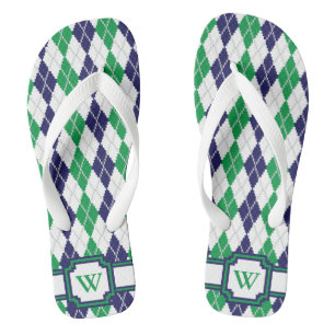 Chanclas En el verde argyle Flip Flops