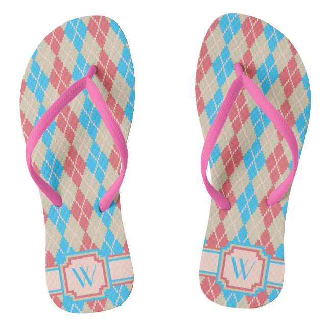 Chanclas En la playa de Argyle Flip Flops (Plantilla)