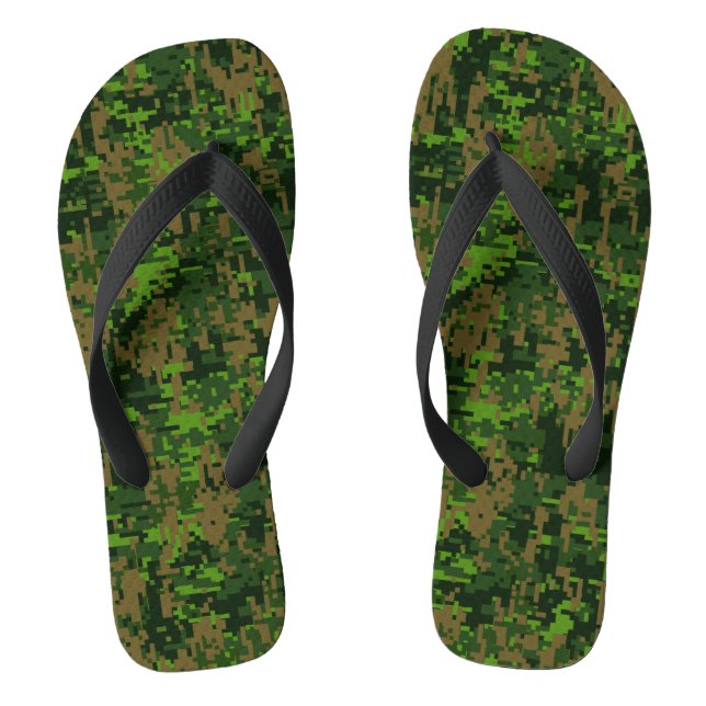 Chanclas Énfasis de camuflaje verde digital estilo Woodland (Plantilla)