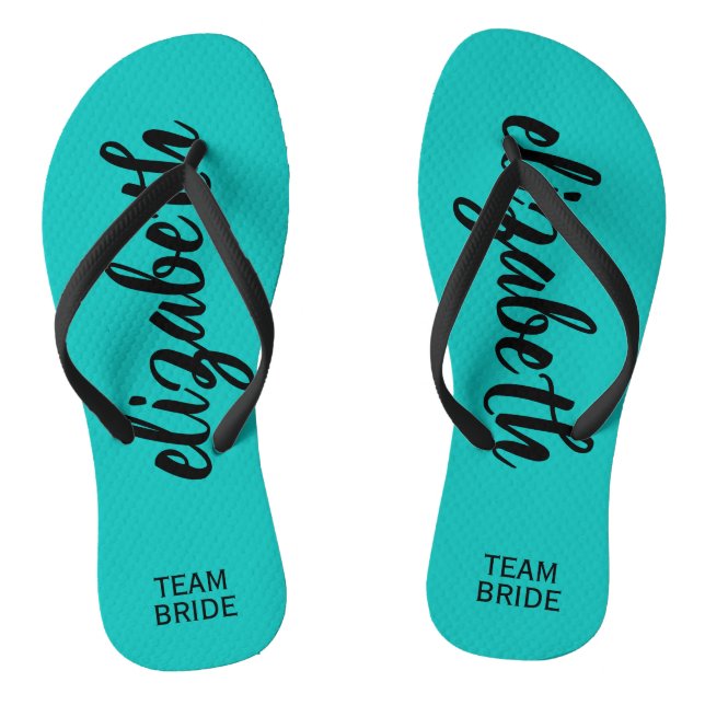 Chanclas Equipo personalizado Bride Turquoise (Plantilla)