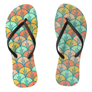 Chanclas Escala de peces geométricos modernos y coloridos