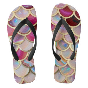 Chanclas Escalas de sirenas opirlandesas rosadas