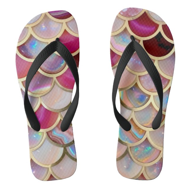 Chanclas Escalas de sirenas opirlandesas rosadas (Plantilla)