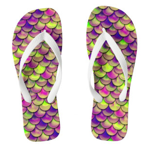 Chanclas Escalas moradas y verdes