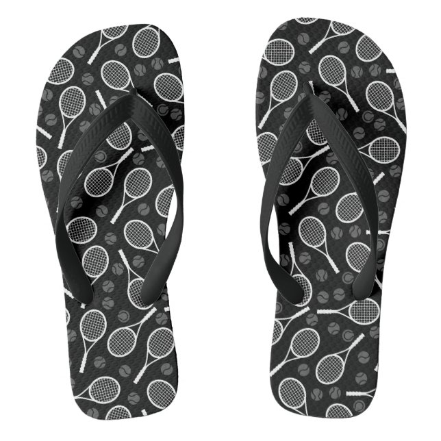 Chanclas Escaparates de tenis y bolas Gris Patrón deportivo (Plantilla)