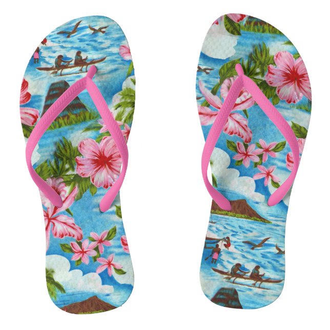 Chanclas Escenas Hawaianas Flip Flops (Plantilla)