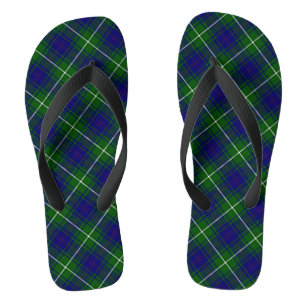 Chanclas Escocia Blue y Green Tartán Plaid