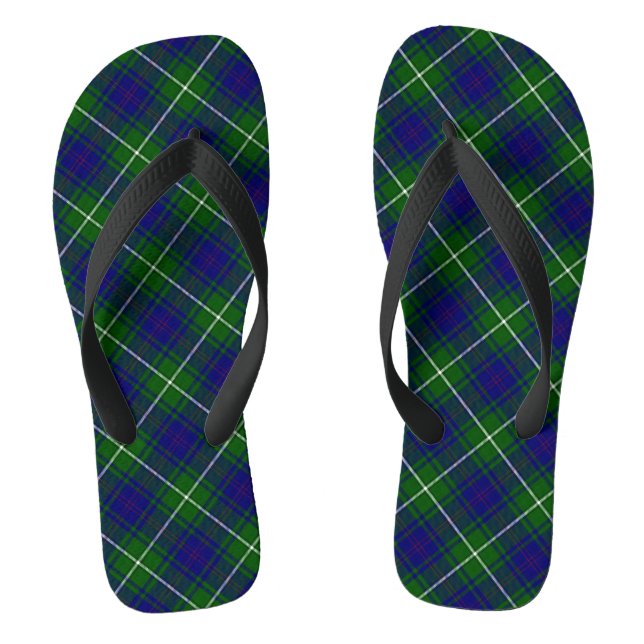 Chanclas Escocia Blue y Green Tartán Plaid (Plantilla)